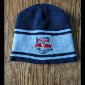 New York Red Bulls Kids Winter Beanie Hat White And Blue